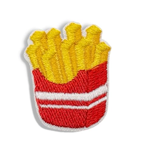 Aufnäher mit Pommes-Frites-Chips, Kartoffeln, niedlicher Cartoon, selbstklebend, Stickerei-Aufkleber für Kleidung, Abzeichen, Jacken, Rucksäcke, Hüte, Taschen und Handyhüllen, 7 Stück von XIANZHONG