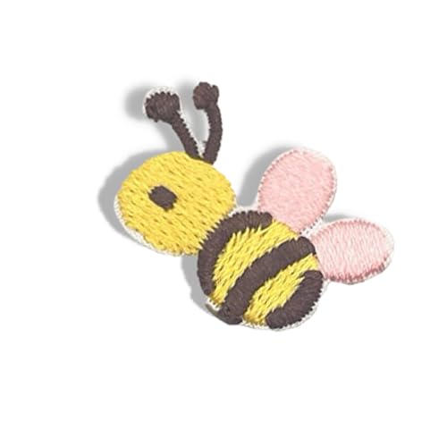 Mini-Aufnäher mit Bienen-Motiv, selbstklebend, bestickt, zum Aufnähen, für Kleidung, Taschen, T-Shirts, Tassen, Hüte, Handyhüllen, 10 Stück von XIANZHONG