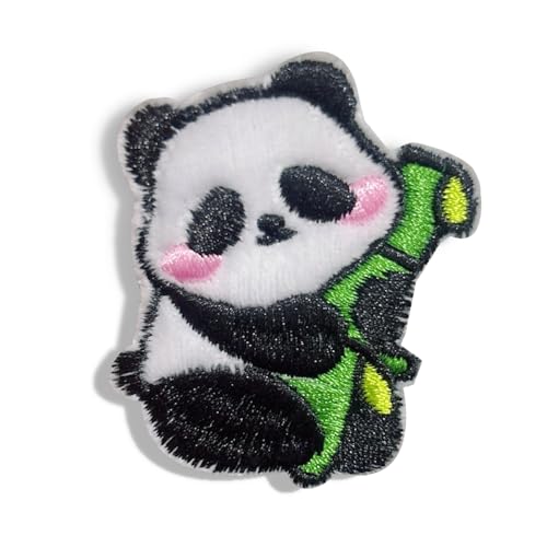 Panda-Aufnäher, bestickt, selbstklebend, zum Aufnähen, für Kleidung, Taschen, T-Shirts, Tassen, Hüte, Handyhüllen, 7 Stück von XIANZHONG