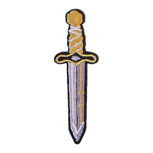 Selbstklebende Stickerei-Aufnäher mit Schwert-Motiv, Applikation für Kleidung, Jacken, Rucksäcke, Hüte, Taschen und Handyhüllen, Violett, 10 Stück von XIANZHONG