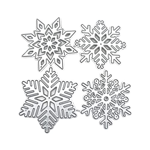 XIANZI 4 Teile/Set Schneeflocken Stanzform Verschiedene Größen Winter Schneeflocken Prägestempel Vorlage Weihnachtsfeier Dekorationen von XIANZI