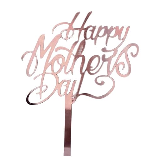 Tortenaufsatz, "Happy Mother's Day", für Mütter, Buchstaben, Rosa, dekorative Party-Kuchendekoration für Muttertag (Roségold, E), 10 Stück von Xiao Hua