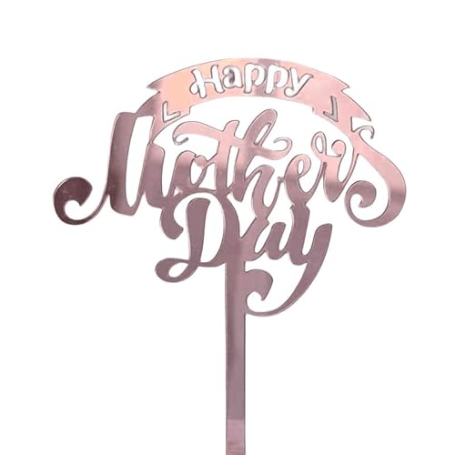 Tortenaufsatz "Happy Mother's Day", Buchstaben, Rosa, dekorative Party-Kuchendekoration für Muttertag (Roségold I), 10 Stück von Xiao Hua