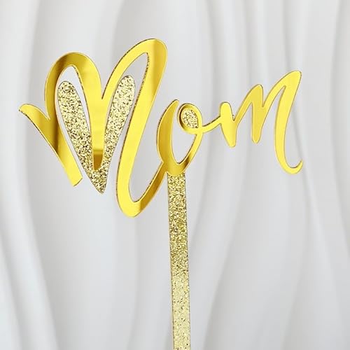 Tortenaufsatz "Happy Mother's Day", Buchstabenaufsatz, Rosa, dekorative Party-Kuchendekoration für Muttertag (Gold A) von Xiao Hua