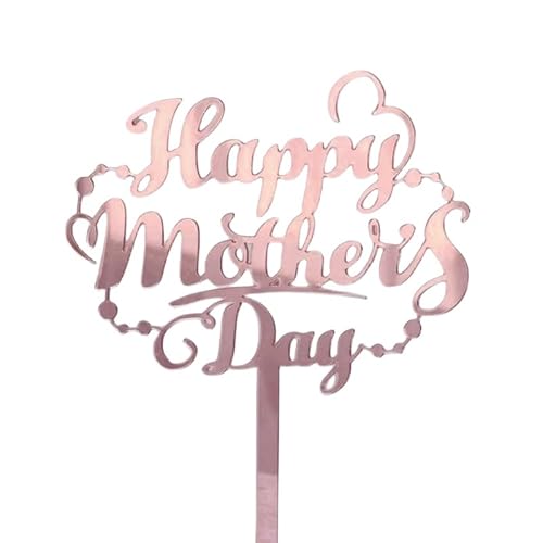 Tortenaufsatz "Happy Mother's Day", für Mütter, Buchstaben, Rosa, dekorative Party-Kuchendekoration für Muttertag (Roségold C), 10 Stück von Xiao Hua