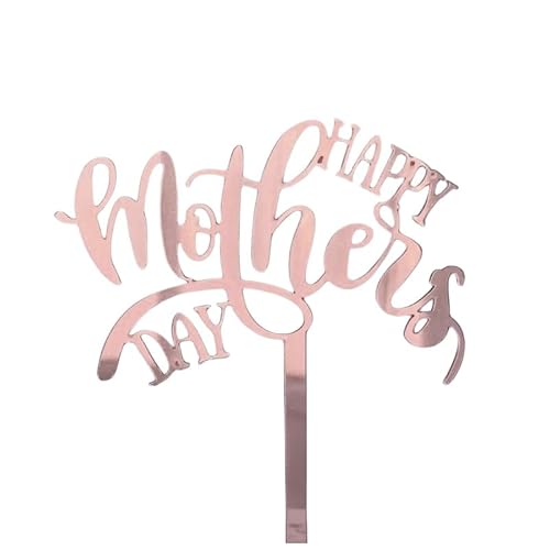 Tortenaufsatz "Happy Mother's Day", für Mütter, Buchstaben, Rosa, dekorative Party-Kuchendekoration für Muttertag (Roségold H), 10 Stück von XIAO HUA
