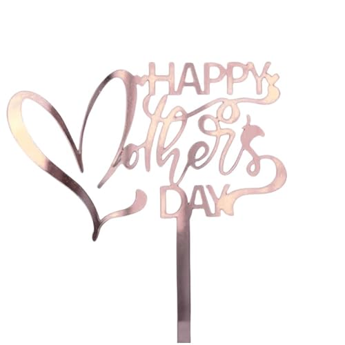Tortenaufsatz "Happy Mother's Day", für Mütter, Buchstaben, Rosa, dekorative Party-Kuchendekoration für Muttertag (Rotgold G) von Xiao Hua