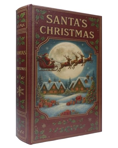 XIAOAIKA Weihnachten Dekorative Holz Buchbox, Vintage Faux Book Boxen mit Lederbezug, geheime Aufbewahrung mit Magnetverschluss, Urlaub Geschenkbox für Home Office Bücherregal Dekor (1 x Weihnachten O XIAOAIKA Weihnachten Dekorative Holz Buchbox, Vintage Faux Book Boxen mit Lederbezug, geheime Aufbewahrung mit Magnetverschluss, Urlaub Geschenkbox für Home Office Bücherregal Dekor (1 x Weihnachten O von XIAOAIKA