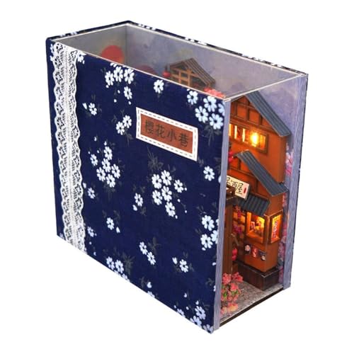 XIAOBAN Book Nook Miniatur-Set, Wandbehang, Miniaturraum, 3D-Buchecken-Puzzle-Set, Buchstützen, Modell-Miniatur von XIAOBAN