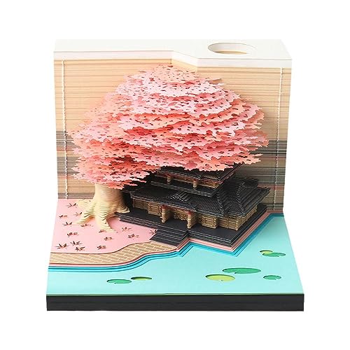 XIAOBAN Tree House 3D Memo Book 3D Kalender 2024 3D Memo Pad Büros Block Weihnachten T2D6 Geburtstag Papier Notizen Notizen Geschenk von XIAOBAN