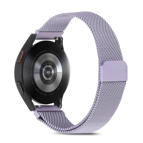 Metall-Uhrenarmbänder für Damen und Herren, 20 mm 22 mm Schnellverschluss-Uhrenarmband, verstellbarer Magnetverschluss, Metall-Milanese-Mesh-Loop-Band, Edelstahl-Uhrenarmband(Color:Purple,Size:22mm) von XIAOFEIGUN