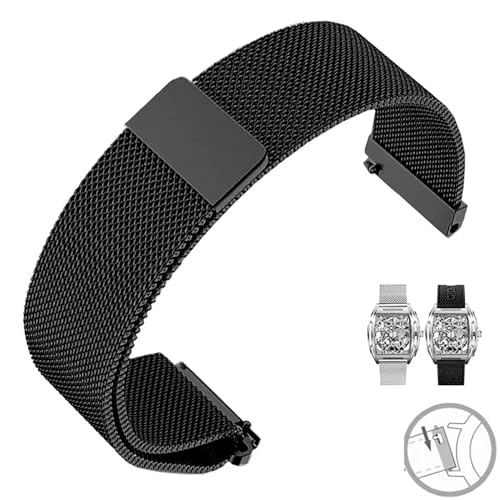Milanaise-Schlaufenarmband 18/19/20/21/22/24 mm, Schnellverschluss-Uhrenarmband mit Magnetverschluss, Smartwatch-Schnellverschluss-Uhren-Ersatzarmband für Damen und Herren ( Color : Black , Size : 18m Milanaise-Schlaufenarmband 18/19/20/21/22/24 mm, Schnellverschluss-Uhrenarmband mit Magnetverschluss, Smartwatch-Schnellverschluss-Uhren-Ersatzarmband für Damen und Herren ( Color : Black , Size : 18m von XIAOFEIGUN