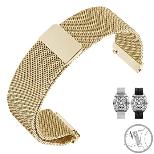 Milanaise-Schlaufenarmband 18/19/20/21/22/24 mm, Schnellverschluss-Uhrenarmband mit Magnetverschluss, Smartwatch-Schnellverschluss-Uhren-Ersatzarmband für Damen und Herren ( Color : Gold , Size : 18mm Milanaise-Schlaufenarmband 18/19/20/21/22/24 mm, Schnellverschluss-Uhrenarmband mit Magnetverschluss, Smartwatch-Schnellverschluss-Uhren-Ersatzarmband für Damen und Herren ( Color : Gold , Size : 18mm von XIAOFEIGUN