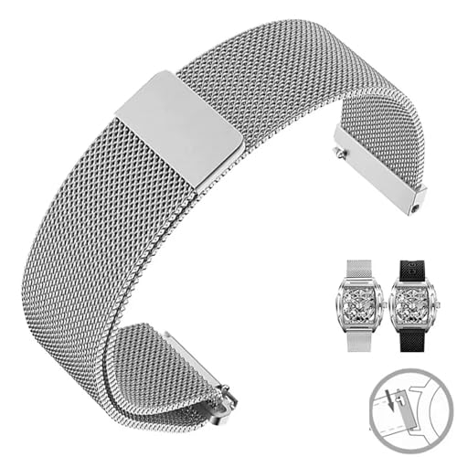 Milanaise-Schlaufenarmband 18/19/20/21/22/24 mm, Schnellverschluss-Uhrenarmband mit Magnetverschluss, Smartwatch-Schnellverschluss-Uhren-Ersatzarmband für Damen und Herren ( Color : Silver , Size : 20 Milanaise-Schlaufenarmband 18/19/20/21/22/24 mm, Schnellverschluss-Uhrenarmband mit Magnetverschluss, Smartwatch-Schnellverschluss-Uhren-Ersatzarmband für Damen und Herren ( Color : Silver , Size : 20 von XIAOFEIGUN
