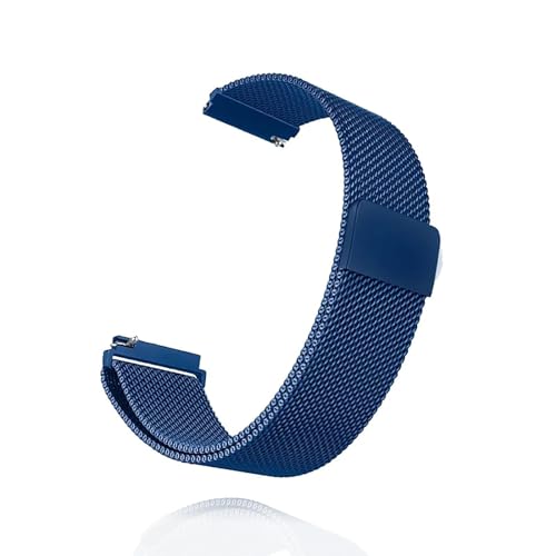 XIAOFEIGUN Magnetische Milanese-Schlaufe, Schnellverschluss-Uhrenarmband, Metall-Milanaise-Mesh-Loop-Band, Magnetverschluss, Edelstahl-Uhrenarmband für Männer und Frauen (Color : Blue, Size : 18mm) von XIAOFEIGUN