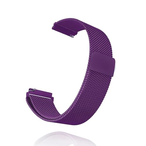 XIAOFEIGUN Magnetische Milanese-Schlaufe, Schnellverschluss-Uhrenarmband, Metall-Milanaise-Mesh-Loop-Band, Magnetverschluss, Edelstahl-Uhrenarmband für Männer und Frauen (Color : Purple, Size : 18mm) von XIAOFEIGUN