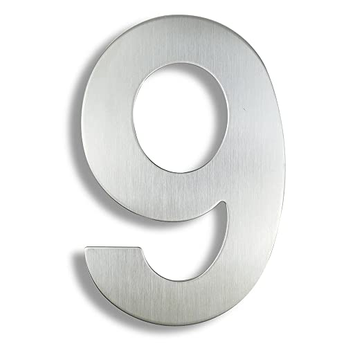 XIAOGYYE 15 Cm, 3D-Hausnummer, Edelstahl-Adressschild 0-9, Silberfarben, Türnummern Für Den Außenbereich, Groß/9 XIAOGYYE 15 Cm, 3D-Hausnummer, Edelstahl-Adressschild 0-9, Silberfarben, Türnummern Für Den Außenbereich, Groß/9 von XIAOGYYE