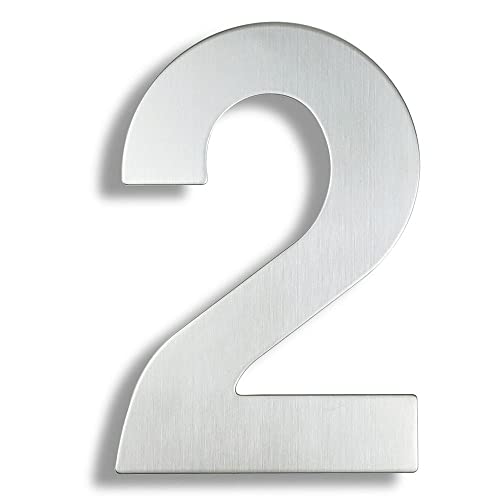 XIAOGYYE 15 cm 3D-Hausnummer, Edelstahl, Adressschild, 0–9, Silberfarben, Für Den Außenbereich, Groß, Silberfarben/2 XIAOGYYE 15 cm 3D-Hausnummer, Edelstahl, Adressschild, 0–9, Silberfarben, Für Den Außenbereich, Groß, Silberfarben/2 von XIAOGYYE