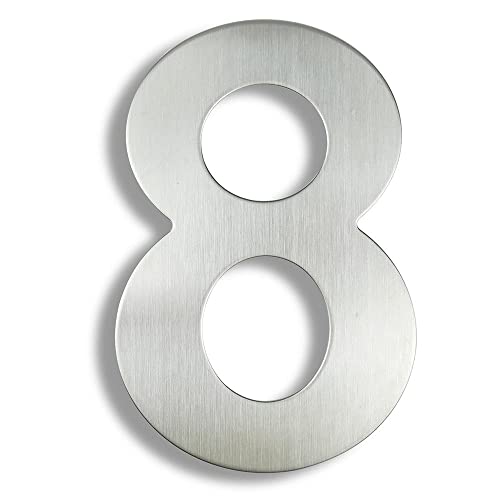 XIAOGYYE 15 cm 3D-Hausnummer, Edelstahl, Adressschild, 0–9, Silberfarben, Für Den Außenbereich, Groß, Silberfarben Groß/8 XIAOGYYE 15 cm 3D-Hausnummer, Edelstahl, Adressschild, 0–9, Silberfarben, Für Den Außenbereich, Groß, Silberfarben Groß/8 von XIAOGYYE