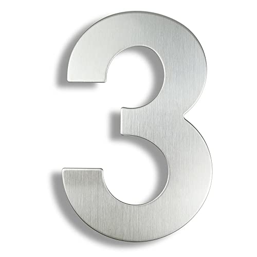 XIAOGYYE 3D-Hausnummer, 15 Cm, Edelstahl, Adressschild, 0–9, Silberfarben, Für Den Außenbereich, Groß, Silberfarben/3 XIAOGYYE 3D-Hausnummer, 15 Cm, Edelstahl, Adressschild, 0–9, Silberfarben, Für Den Außenbereich, Groß, Silberfarben/3 von XIAOGYYE