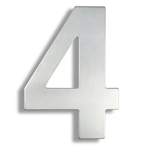 XIAOGYYE 3D-Hausnummer, 15 Cm, Edelstahl, Adressschild, 0–9, Silberfarben, Für Den Außenbereich, Groß, Silberfarben/4 XIAOGYYE 3D-Hausnummer, 15 Cm, Edelstahl, Adressschild, 0–9, Silberfarben, Für Den Außenbereich, Groß, Silberfarben/4 von XIAOGYYE
