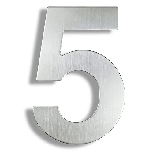 XIAOGYYE 3D-Hausnummer, Edelstahl-Adressschild 0-9, Silberfarben, 15 Cm/6 Zoll, Türnummern Für Den Außenbereich, Groß/5 XIAOGYYE 3D-Hausnummer, Edelstahl-Adressschild 0-9, Silberfarben, 15 Cm/6 Zoll, Türnummern Für Den Außenbereich, Groß/5 von XIAOGYYE