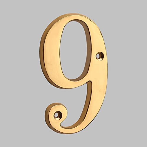 XIAOGYYE 3D-Hausnummern Aus Messing, 0–9/A/B, Massive Messingbuchstaben, Moderne Hausnummern, Wohnungsnummern, Hausnummernschilder, 100 Mm/9 XIAOGYYE 3D-Hausnummern Aus Messing, 0–9/A/B, Massive Messingbuchstaben, Moderne Hausnummern, Wohnungsnummern, Hausnummernschilder, 100 Mm/9 von XIAOGYYE