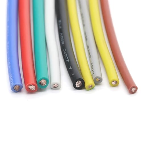 XIAOGYYE 5 M 30, 28, 26, 24 22, 20, 18, 16, 14, 12 Awg Ul3135 Kabel, Hochtemperaturbeständig, Weich, Flexibel, Silikon, Elektronik-Kupferdraht/Black/18Awg XIAOGYYE 5 M 30, 28, 26, 24 22, 20, 18, 16, 14, 12 Awg Ul3135 Kabel, Hochtemperaturbeständig, Weich, Flexibel, Silikon, Elektronik-Kupferdraht/Black/18Awg von XIAOGYYE