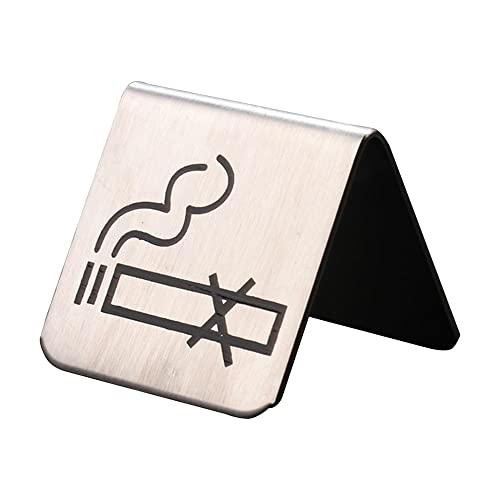 XIAOGYYE Edelstahl-Toilettenschild „Rauchen Verboten“, Tischschild, Warnhinweis, Erinnerung, Für Büros Und Öffentliche Bereiche, 5 X 5 cm/Pattern/Size XIAOGYYE Edelstahl-Toilettenschild „Rauchen Verboten“, Tischschild, Warnhinweis, Erinnerung, Für Büros Und Öffentliche Bereiche, 5 X 5 cm/Pattern/Size von XIAOGYYE