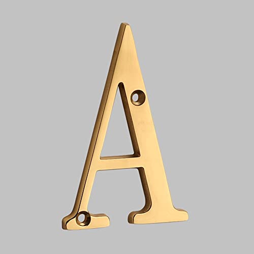 XIAOGYYE Hausnummern (0–9/A/B), 3D-Buchstaben Aus Massivem Messing, Moderne Hausnummern, Wohnungsnummern, Briefkastenadresse, Außenschilder, 100 Mm/a von XIAOGYYE