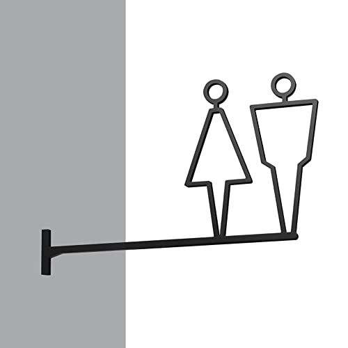 XIAOGYYE Seitlich Hängendes Wc-Türschild Aus Metall, 20,7 X 32 Cm, Für Herren- Und Damentoiletten, Hotel-Badezimmerbeschilderung, Toilettenbeschilderung, Logo Für Öffentliche Toiletten, Wegweiser/Blac XIAOGYYE Seitlich Hängendes Wc-Türschild Aus Metall, 20,7 X 32 Cm, Für Herren- Und Damentoiletten, Hotel-Badezimmerbeschilderung, Toilettenbeschilderung, Logo Für Öffentliche Toiletten, Wegweiser/Blac von XIAOGYYE