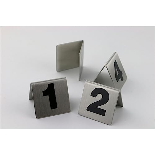 XIAOGYYE Tischnummern, 20 Stück Doppelseitige Edelstahl-Tischschilder, Nummernschilder Für Hochzeiten, Restaurant, Café, Bar, Tischnummernhalter/Black 41-60 XIAOGYYE Tischnummern, 20 Stück Doppelseitige Edelstahl-Tischschilder, Nummernschilder Für Hochzeiten, Restaurant, Café, Bar, Tischnummernhalter/Black 41-60 von XIAOGYYE