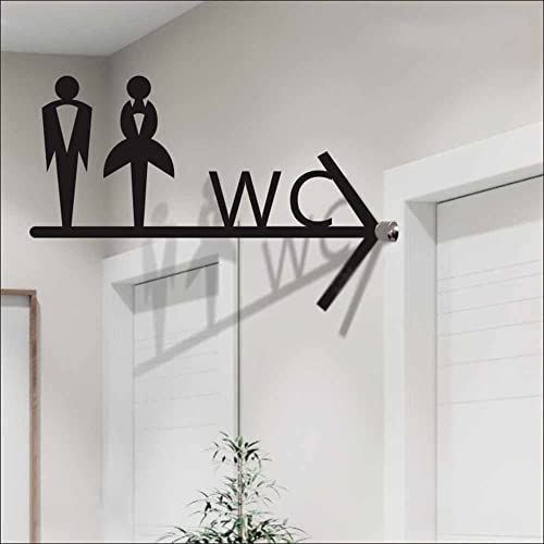 XIAOGYYE Toilettenschild, Toilettenpfeile Für Damen Und Herren (36 X 23 Cm), Toiletten-Waschraum-Badezimmer-Türschild, Toilettenpfeil-Leittafel, Acrylschilder/a Right/36 * 23Cm von XIAOGYYE