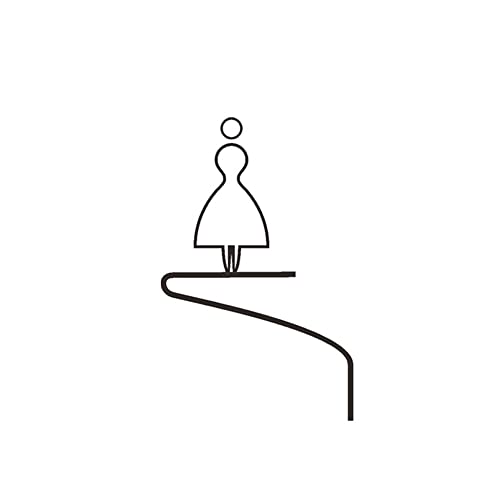 XIAOGYYE Toilettenschild Für Männer Und Frauen (29 X 19,1 Cm), Metall-Türschild, Hotel-Badezimmer-Beschilderung, Toiletten-Beschilderung, Logo-Leitplan Für Öffentliche Toiletten/Black/Female von XIAOGYYE