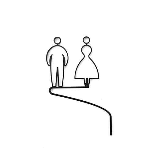 XIAOGYYE Toilettenschild Für Männer Und Frauen (29 X 19,1 Cm), Metall-Türschild, Hotel-Badezimmer-Beschilderung, Toiletten-Beschilderung, Logo-Leitplan Für Öffentliche Toiletten/Black/Male Female von XIAOGYYE