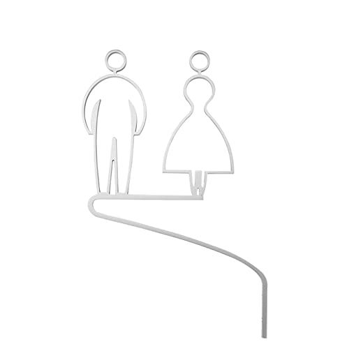 XIAOGYYE Toilettenschild Für Männer Und Frauen (29 X 19,1 Cm), Metall-Türschild, Hotel-Badezimmer-Beschilderung, Toiletten-Beschilderung, Logo-Leitplan Für Öffentliche Toiletten/Sier/Male Female von XIAOGYYE