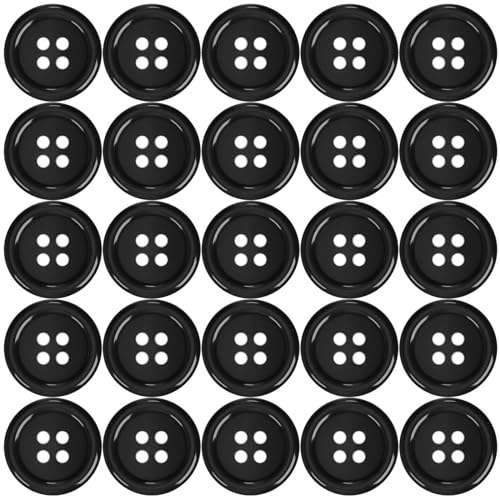 200 Stück Knöpfe für Bekleidung Harz Buttons Schwarz Knopf 4 Löcher Knöpfen zum Basteln Rund zum Nähen,Basis Button,Harz Knöpfe für Kleider Nähen DIY Handwerk Scrapbooking und Dekorieren-10.0 MM von XIAOJING0
