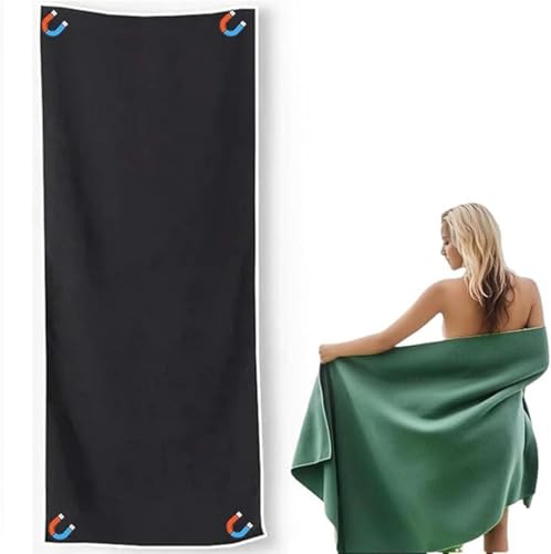 XIAOJINJU Badetuch, magnetisches Badetuch, magnetisches Handtuch, schnelltrocknend, sandabweisendes Strandtuch, super saugfähig mit Magnetverschluss für Strand, Pool, Reisen, Fitnessstudio und Camping von XIAOJINJU