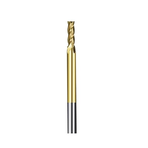 1 Stück CNC-Fräser, 3,175 mm Schaft, Hartmetall-Fräser for Schneiden von Aluminium, Messing, 4 Flöten, TiN-beschichteter flacher Schaftfräser(3.175x2x5) von XIAONIYI