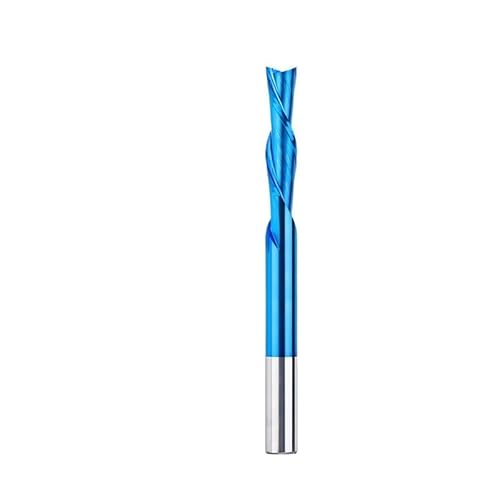 2 Flöten Down Cut Router Bit 1/8 Schaft Nano Blau Beschichtet Hartmetall Schaftfräser CNC Fräser for Holzbearbeitung(3.175x3.175x10x40L) von XIAONIYI