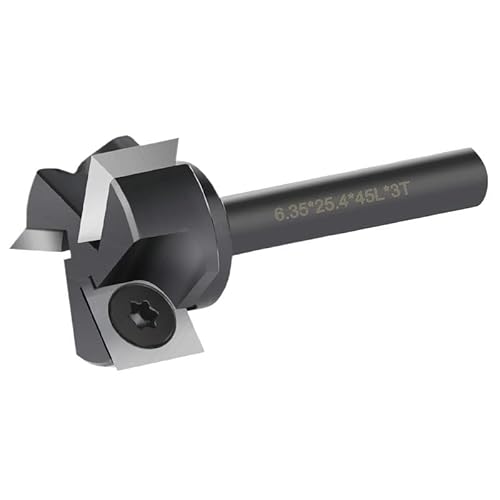 Fräser, 3-schneidig, 1/4 Schaft, Spoilboard-Oberflächenfräser, Holzhobelfräser, Hartmetalleinsatz, Plattenabflachungsfräser(10pcs 10.5x10.5x2.2) von XIAONIYI