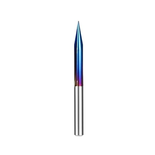 Gravur-Bit, 4 mm Schaft, CNC-Schnitz-Bit, 15–30 Grad, V-förmiger Fräser, Nano-blau beschichteter Schaftfräser, Hartmetall-Fräser(15DX0.3) von XIAONIYI