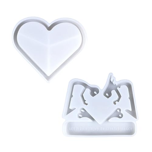 2 Stücke Silikonformen Zur Herstellung Romantischer Paar Herzdekoration Geeignet Für Hochzeiten Und Jubiläen Handgefertigte Geschenke Schimmelpilze 2 Stücke Silikonformen Zur Herstellung Romantischer Paar Herzdekoration Geeignet Für Hochzeiten Und Jubiläen Handgefertigte Geschenke Schimmelpilze von XIAOQENAN