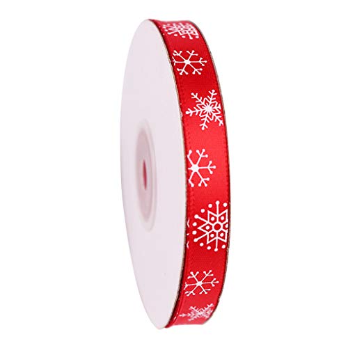 22 m vielseitig verwendbares rotes bedrucktes Schneeflockenband, Dekoration, Dekoration von XIAOQENAN