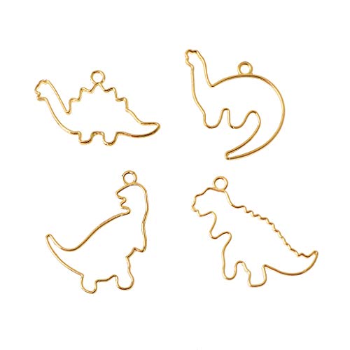 4 x Cartoon-Dinosaurier-Metallrahmen, handgefertigt, offene Lünettenfassung für Schlüsselanhänger, Kunst, Halskette, Schmuckherstellung 4 x Cartoon-Dinosaurier-Metallrahmen, handgefertigt, offene Lünettenfassung für Schlüsselanhänger, Kunst, Halskette, Schmuckherstellung von XIAOQENAN