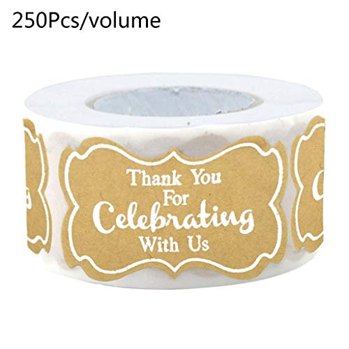 Aufkleber mit Aufschrift "Thank You for Celebrating with Us", 500 Stück/Rolle, handgefertigte Siegeletiketten für Thanksgiving-Karten Aufkleber mit Aufschrift "Thank You for Celebrating with Us", 500 Stück/Rolle, handgefertigte Siegeletiketten für Thanksgiving-Karten von XIAOQENAN
