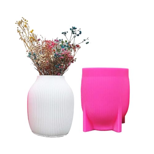 Silikonformen Gestreifte Vase Für Harzhandwerk Und Heimdekore Craft Desk Ornament Form Silikon Textur Für Handherstellung Blumenpot Handwerksformen von XIAOQENAN