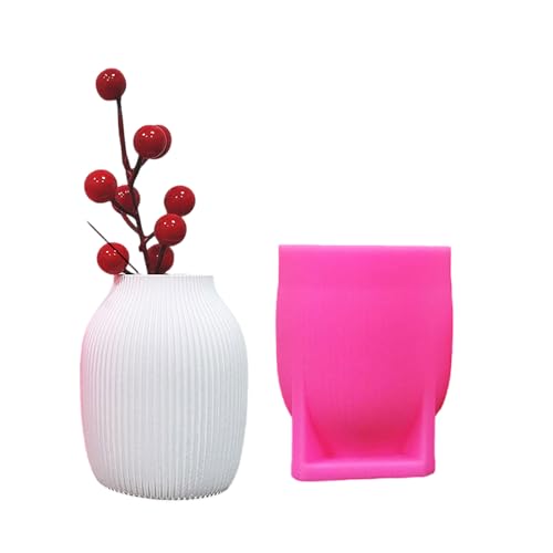 Silikonformen Gestreifte Vase Für Harzhandwerk Und Heimdekore Craft Desk Ornament Form Silikon Textur Für Handherstellung Blumenpot Handwerksformen von XIAOQENAN
