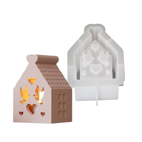 Silikonkerzenhalterform Für Home Dekoration Und Handwerk Nachtleuchte Hohlform House Out House Formform Schimmel Silikonform von XIAOQENAN