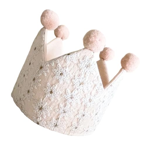 XIAOQENAN Königlicher Kronenhut für Babyfotografie, Spitzenstoff, handgefertigt, Blumenstickerei, 100 Tage Feier, Party, Kopfbedeckung XIAOQENAN Königlicher Kronenhut für Babyfotografie, Spitzenstoff, handgefertigt, Blumenstickerei, 100 Tage Feier, Party, Kopfbedeckung von XIAOQENAN